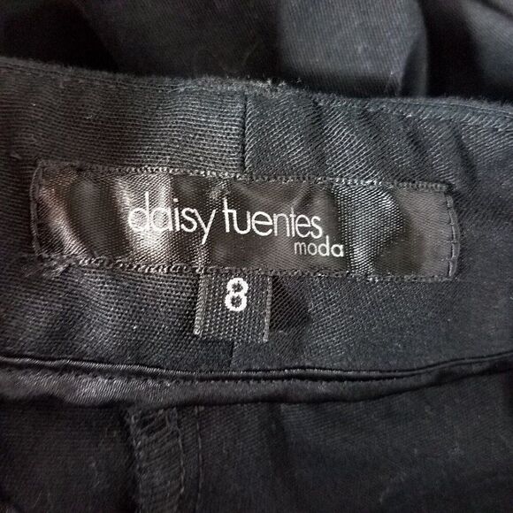 Daisy Fuentes Black Straight Leg Dress Pants Size 8 Stretch Slacks Trouser Work - Picture 6 of 14